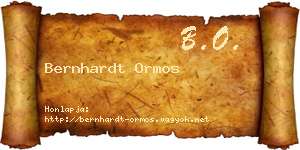 Bernhardt Ormos névjegykártya